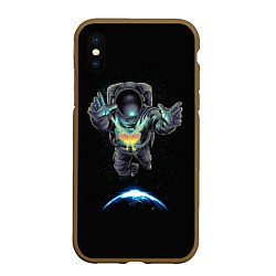 Чехол iPhone XS Max матовый Космическая бабочка