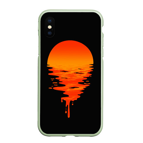 Чехол iPhone XS Max матовый Отражение Солнца / 3D-Салатовый – фото 1