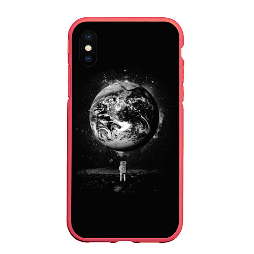 Чехол iPhone XS Max матовый Взгляд на землю / 3D-Красный – фото 1