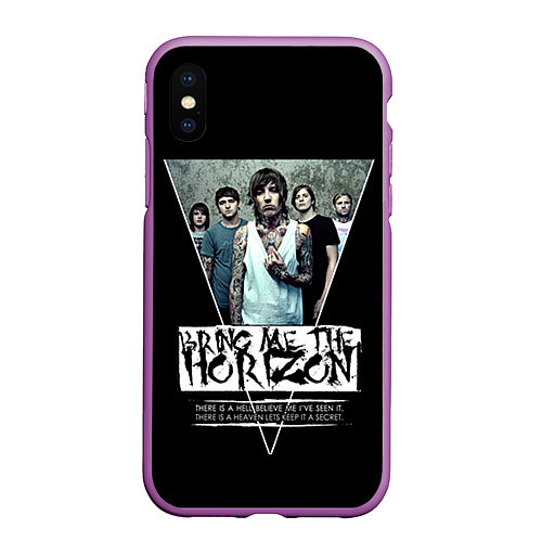 Чехол iPhone XS Max матовый Bring Me The Horizon / 3D-Фиолетовый – фото 1