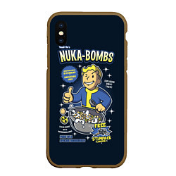 Чехол iPhone XS Max матовый Nuka Bombs, цвет: 3D-коричневый