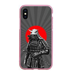 Чехол iPhone XS Max матовый Мертвый самурай, цвет: 3D-розовый