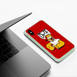 Чехол iPhone XS Max матовый Duff Beer, цвет: 3D-салатовый — фото 2