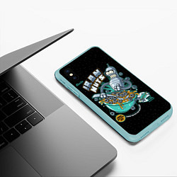 Чехол iPhone XS Max матовый Iron Nuts, цвет: 3D-мятный — фото 2