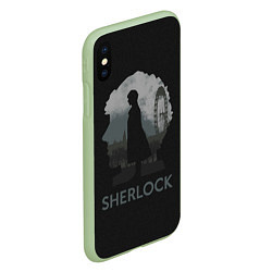 Чехол iPhone XS Max матовый Sherlock World, цвет: 3D-салатовый — фото 2