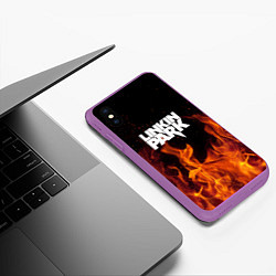 Чехол iPhone XS Max матовый Linkin Park: Hell Flame, цвет: 3D-фиолетовый — фото 2