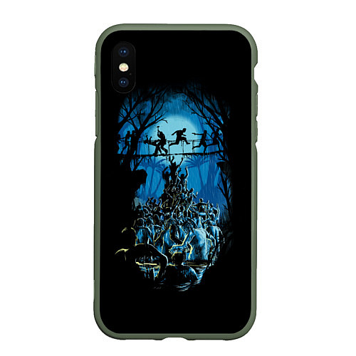Чехол iPhone XS Max матовый Zombie Island / 3D-Темно-зеленый – фото 1