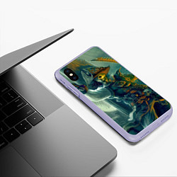 Чехол iPhone XS Max матовый Пират, цвет: 3D-светло-сиреневый — фото 2