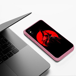 Чехол iPhone XS Max матовый Сила самурая, цвет: 3D-малиновый — фото 2