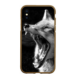 Чехол iPhone XS Max матовый Зевающая лиса