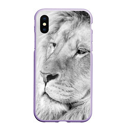 Чехол iPhone XS Max матовый Мудрый лев, цвет: 3D-светло-сиреневый