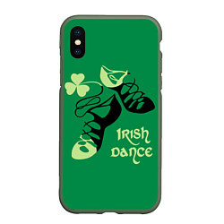 Чехол iPhone XS Max матовый Ireland, Irish dance, цвет: 3D-темно-зеленый
