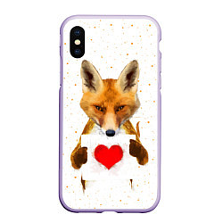 Чехол iPhone XS Max матовый Влюбленная лиса
