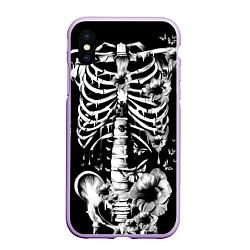 Чехол iPhone XS Max матовый Floral Skeleton