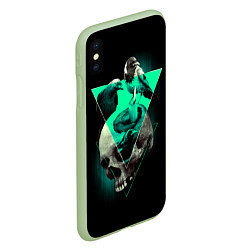 Чехол iPhone XS Max матовый Череп колдуна, цвет: 3D-салатовый — фото 2