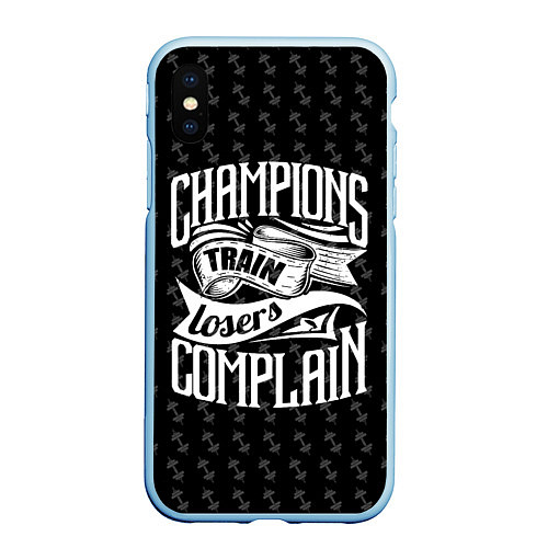 Чехол iPhone XS Max матовый Champions Train / 3D-Голубой – фото 1