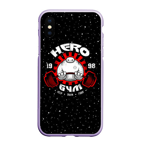 Чехол iPhone XS Max матовый Hero Gym / 3D-Светло-сиреневый – фото 1