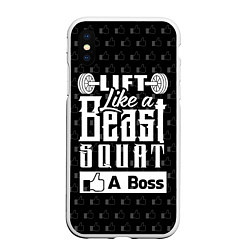 Чехол iPhone XS Max матовый Lift Like A Beast Squat