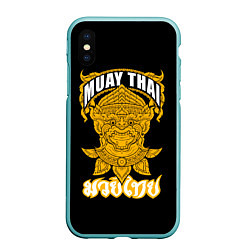 Чехол iPhone XS Max матовый Muay Thai Fighter, цвет: 3D-мятный