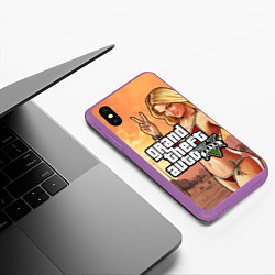 Чехол iPhone XS Max матовый GTA V, цвет: 3D-фиолетовый — фото 2