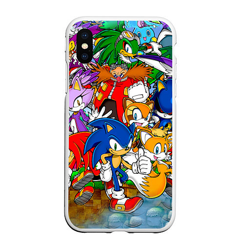 Чехол iPhone XS Max матовый Sonic Stories / 3D-Белый – фото 1