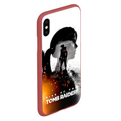 Чехол iPhone XS Max матовый Rise of the Tomb Raider 1, цвет: 3D-красный — фото 2