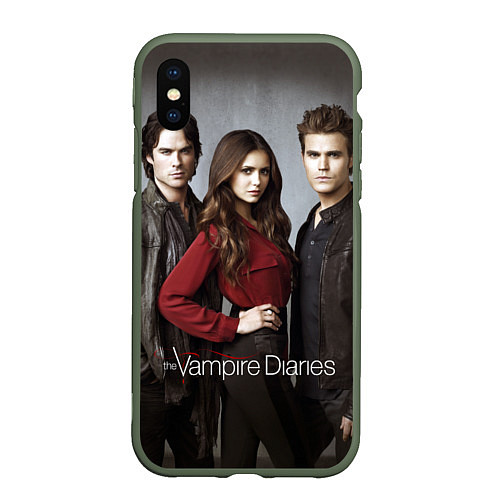 Чехол iPhone XS Max матовый Vampire Trio / 3D-Темно-зеленый – фото 1