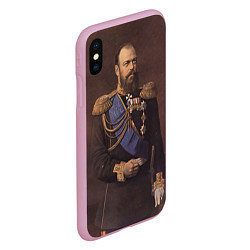 Чехол iPhone XS Max матовый Александр III Миротворец, цвет: 3D-розовый — фото 2