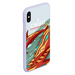 Чехол iPhone XS Max матовый CS:GO Aquamarine Revenge, цвет: 3D-светло-сиреневый — фото 2