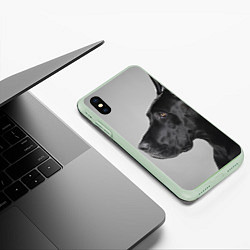 Чехол iPhone XS Max матовый Черненый дог, цвет: 3D-салатовый — фото 2