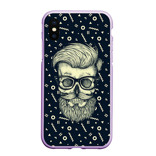 Чехол iPhone XS Max матовый Hipster is Dead / 3D-Сиреневый – фото 1