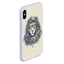 Чехол iPhone XS Max матовый SWAG Lion, цвет: 3D-светло-сиреневый — фото 2