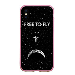 Чехол iPhone XS Max матовый Free to Fly, цвет: 3D-розовый