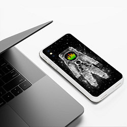 Чехол iPhone XS Max матовый Музыкальный космонавт, цвет: 3D-белый — фото 2
