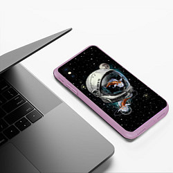 Чехол iPhone XS Max матовый Подводный космос, цвет: 3D-сиреневый — фото 2