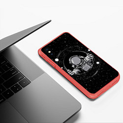 Чехол iPhone XS Max матовый Черная дыра, цвет: 3D-красный — фото 2