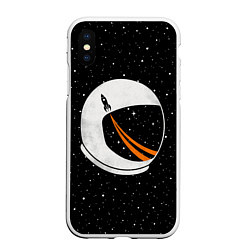 Чехол iPhone XS Max матовый Шлем астронавта, цвет: 3D-белый
