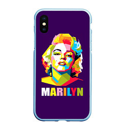 Чехол iPhone XS Max матовый Marilyn Monroe, цвет: 3D-голубой