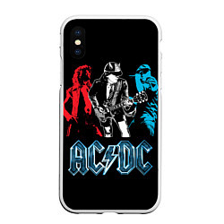 Чехол iPhone XS Max матовый AC/DC: Ice & Fire, цвет: 3D-белый