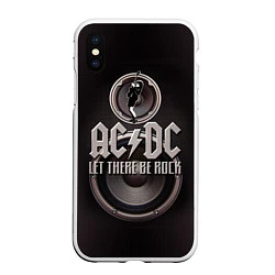 Чехол iPhone XS Max матовый AC/DC: Let there be rock, цвет: 3D-белый