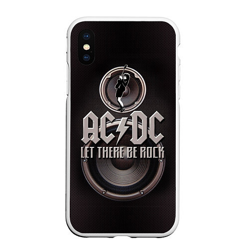 Чехол iPhone XS Max матовый AC/DC: Let there be rock / 3D-Белый – фото 1