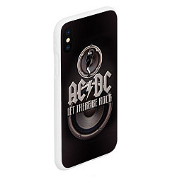 Чехол iPhone XS Max матовый AC/DC: Let there be rock, цвет: 3D-белый — фото 2