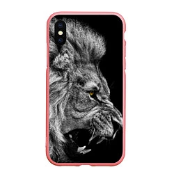 Чехол iPhone XS Max матовый Оскал льва