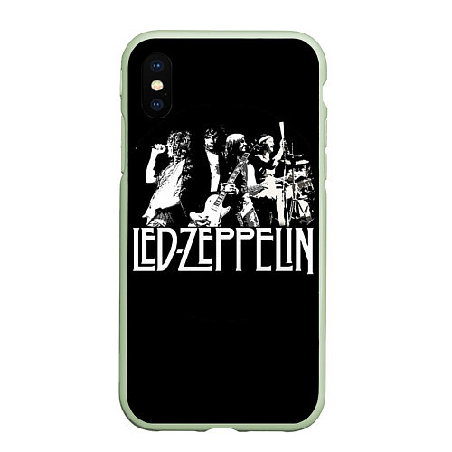 Чехол iPhone XS Max матовый Led Zeppelin: Mono / 3D-Салатовый – фото 1