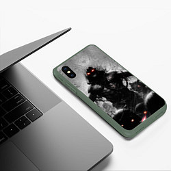 Чехол iPhone XS Max матовый Disturbed: Demon Rage, цвет: 3D-темно-зеленый — фото 2