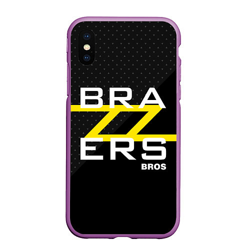 Чехол iPhone XS Max матовый Brazzers Bros / 3D-Фиолетовый – фото 1