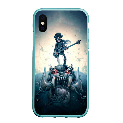 Чехол iPhone XS Max матовый Motorhead Guitarist / 3D-Мятный – фото 1