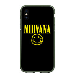 Чехол iPhone XS Max матовый Nirvana Rock, цвет: 3D-темно-зеленый