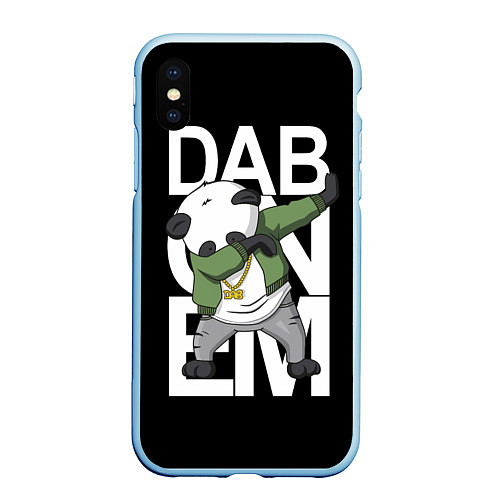 Чехол iPhone XS Max матовый Panda dab / 3D-Голубой – фото 1