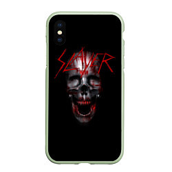 Чехол iPhone XS Max матовый Slayer: Wild Skull, цвет: 3D-салатовый